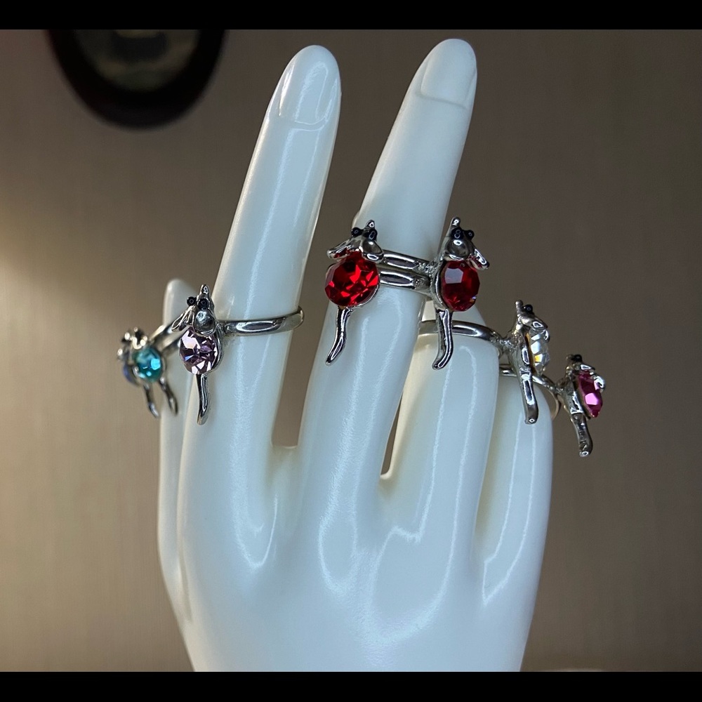 Crystal Mouse with Tail Rings